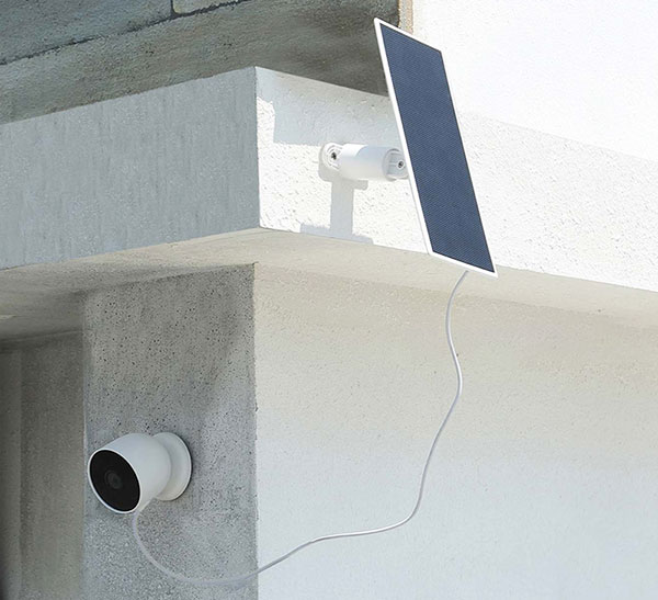  Panneau solaire Wasserstein Premium pour Google Nest Cam (extérieur ou intérieur, batterie) avec une puissance solaire de 3.5W - Made for Google Nest