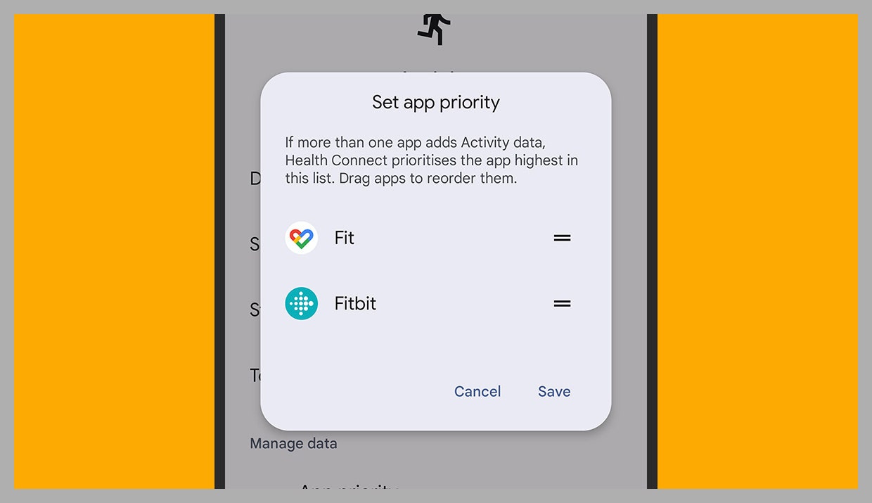 Capture d'écran de l'application Google Health Connect