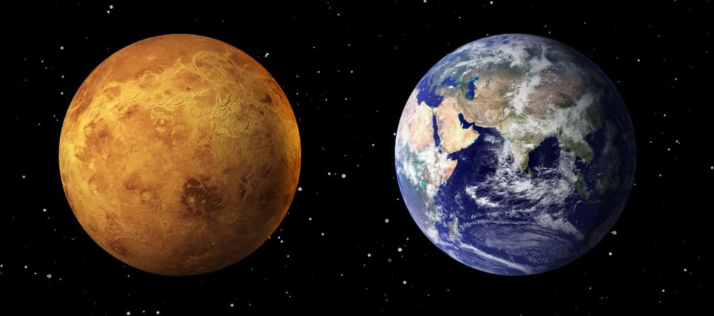 Pour les astronomes lointains, Vénus et la Terre pourraient toutes deux sembler se trouver dans la zone habitable de notre Soleil. Mais leurs planètes sont différentes. Nous sommes dans la même situation lorsque nous regardons certains systèmes solaires éloignés, et la polarimétrie pourrait nous aider à comprendre les différences entre les planètes mortes et les planètes qui abritent la vie. Crédit d'image : image de la Terre : équipage NASA/Apollo 17. Image de Vénus : NASA