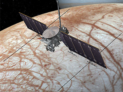 Concept d'artiste d'une mission Europa Clipper. Crédit : NASA/JPL