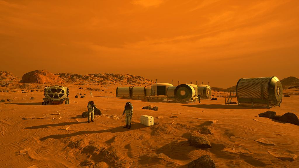 astronautes sur Mars
